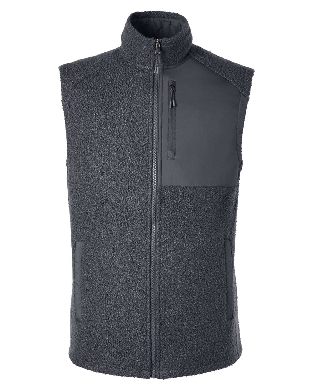 North End Men's Aura Sweater Fleece Vest - NE714 Carbon- Carbon