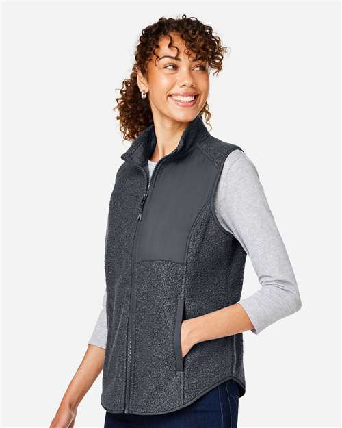 North End Women's Aura Sweater Fleece Vest - NE714W Carbon- Carbon