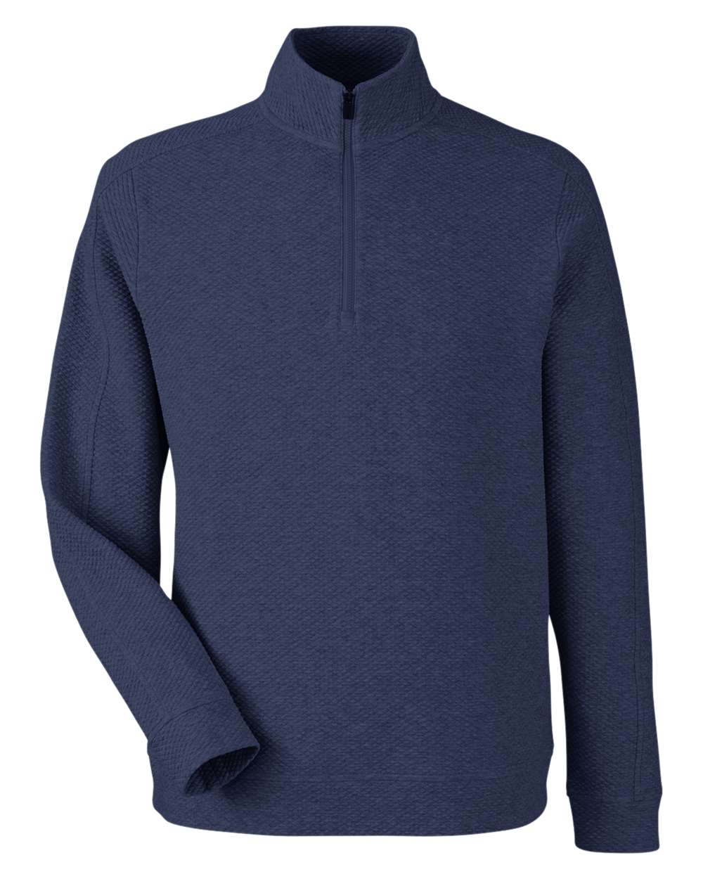 North End Men's Spirit Textured Quarter-Zip Pullover - NE725 Classic Navy Heather