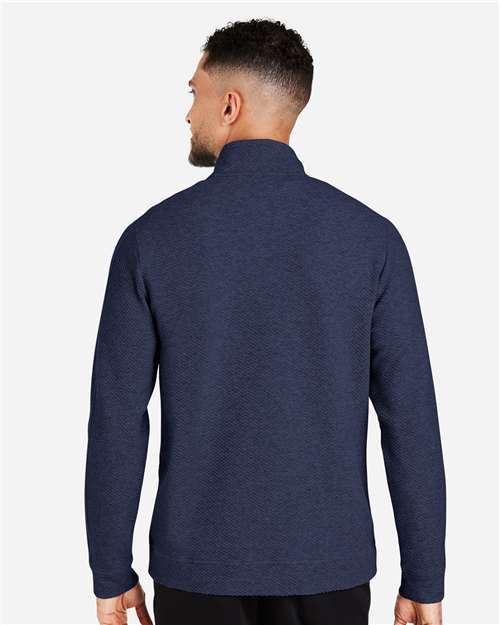 North End Men's Spirit Textured Quarter-Zip Pullover - NE725 Classic Navy Heather