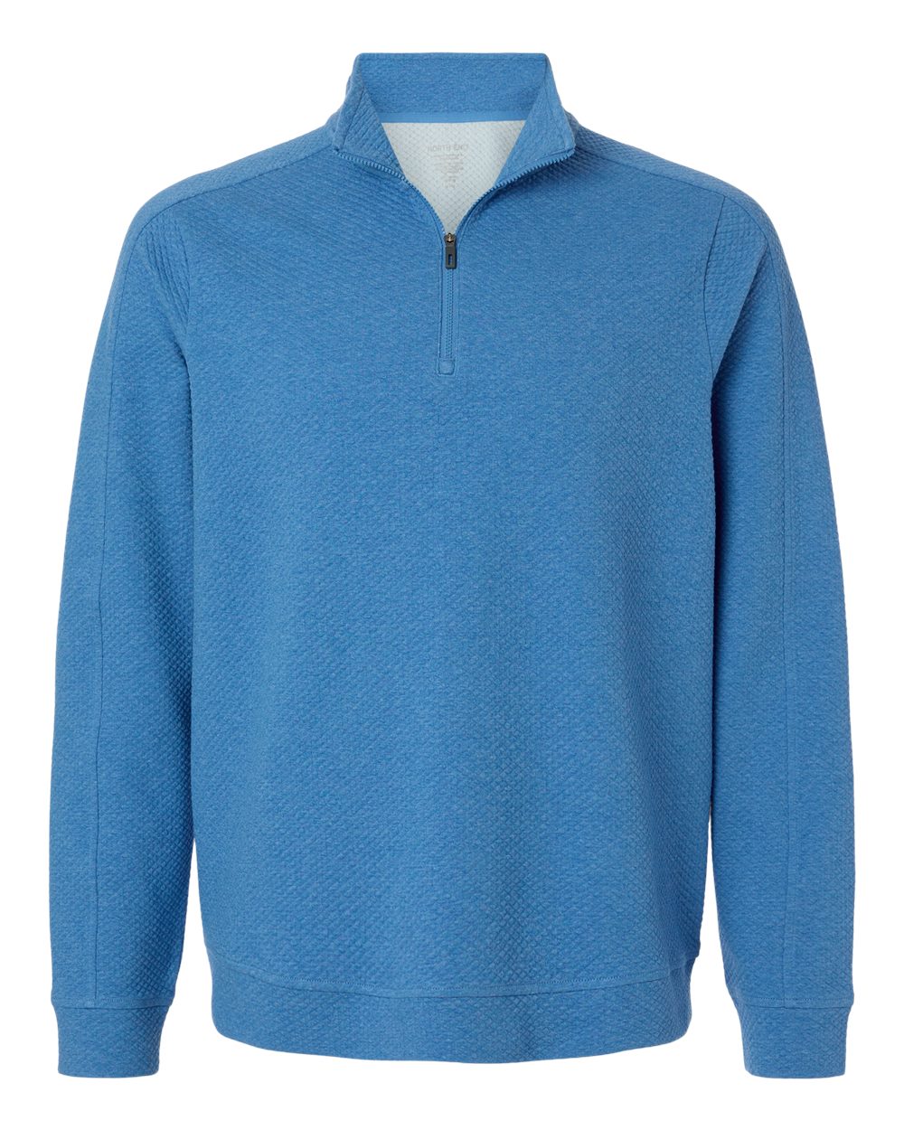 North End Men's Spirit Textured Quarter-Zip Pullover - NE725 Light Nautical Blue Heather