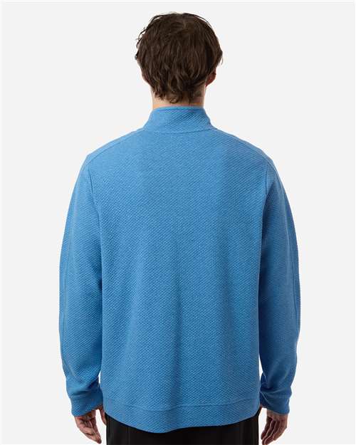 North End Men's Spirit Textured Quarter-Zip Pullover - NE725 Light Nautical Blue Heather