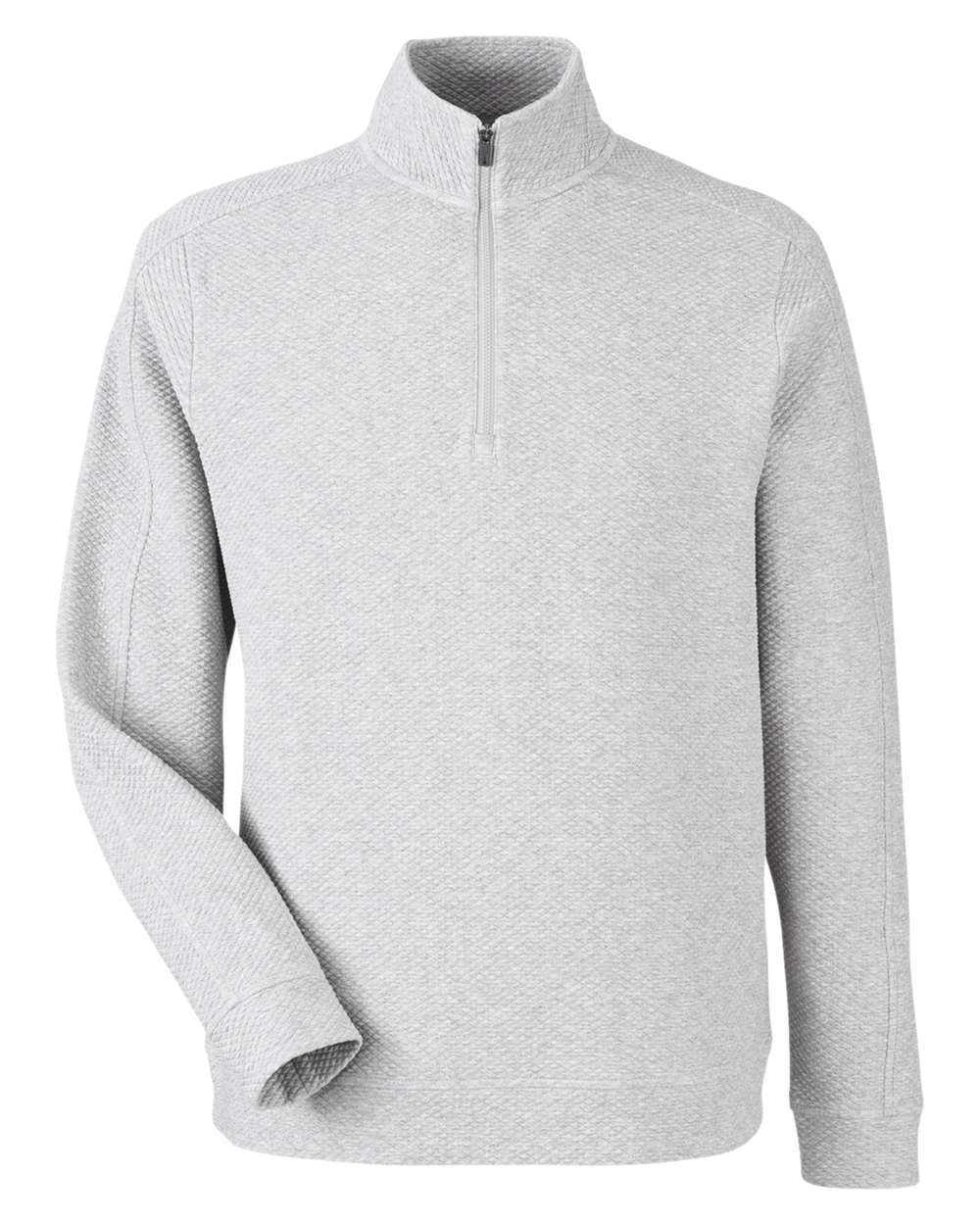 North End Men's Spirit Textured Quarter-Zip Pullover - NE725 Platinum Heather