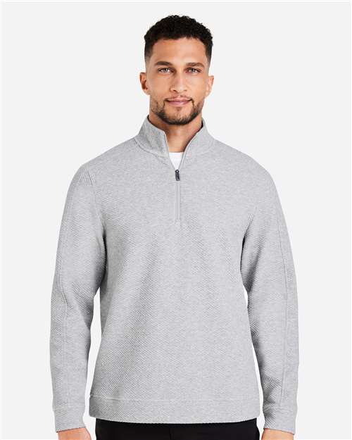 North End Men's Spirit Textured Quarter-Zip Pullover - NE725 Platinum Heather