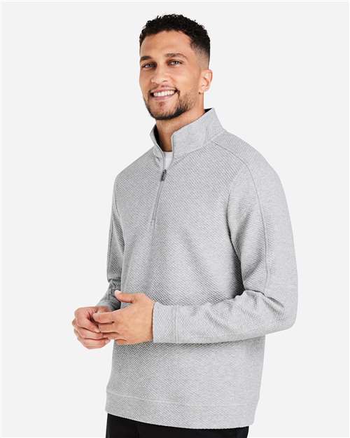 North End Men's Spirit Textured Quarter-Zip Pullover - NE725 Platinum Heather