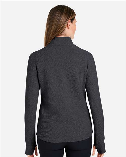 North End Women's Spirit Textured Quarter-Zip Pullover - NE725W Black Heather