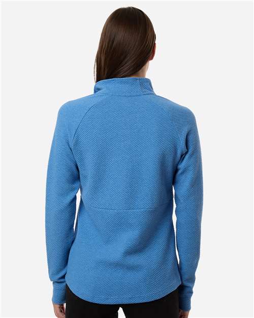 North End Women's Spirit Textured Quarter-Zip Pullover - NE725W Light Nautical Blue Heather