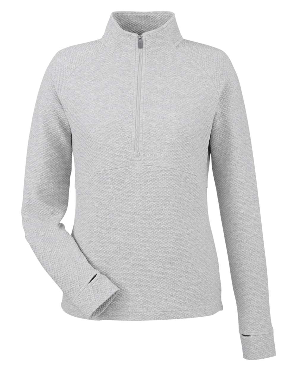 North End Women's Spirit Textured Quarter-Zip Pullover - NE725W Platinum Heather