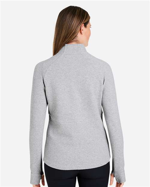 North End Women's Spirit Textured Quarter-Zip Pullover - NE725W Platinum Heather