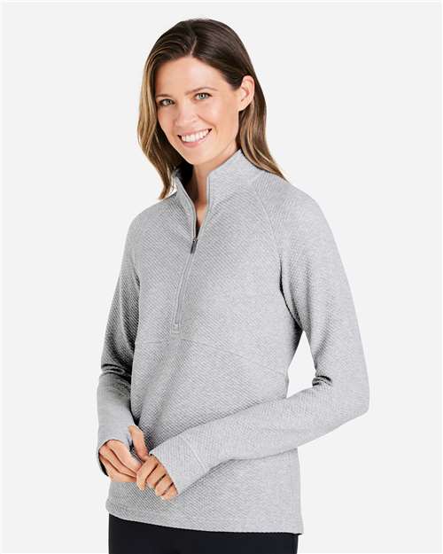 North End Women's Spirit Textured Quarter-Zip Pullover - NE725W Platinum Heather
