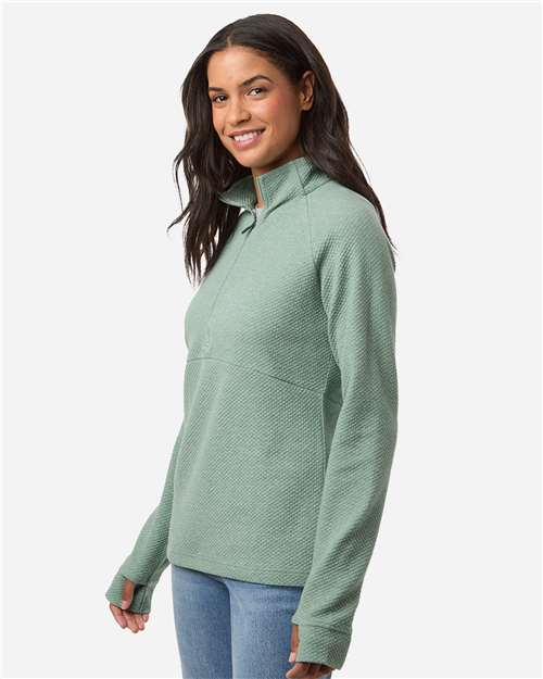 North End Women's Spirit Textured Quarter-Zip Pullover - NE725W Sage Green Heather