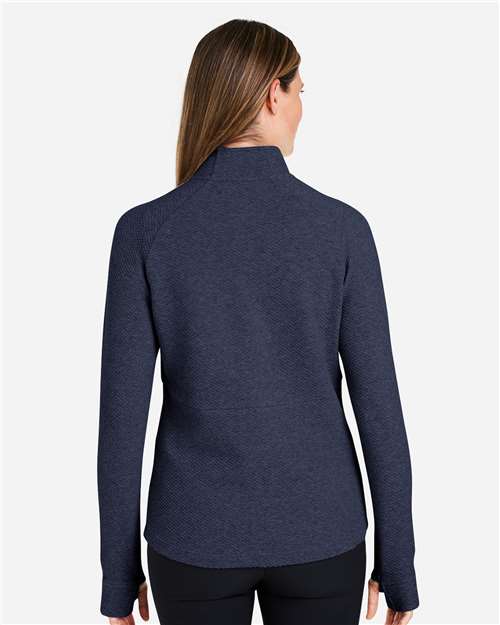 North End Women's Spirit Textured Quarter-Zip Pullover - NE725W Classic Navy Heather
