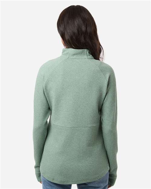 North End Women's Spirit Textured Quarter-Zip Pullover - NE725W Sage Green Heather