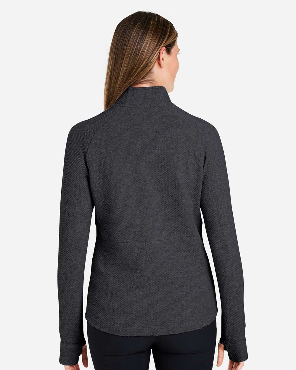 North End Women's Spirit Textured Quarter-Zip Pullover - NE725W Black Heather