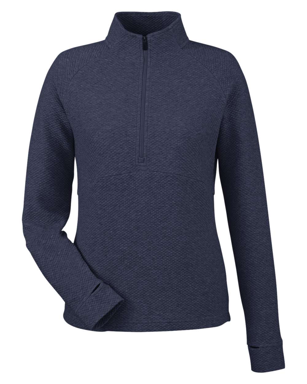 North End Women's Spirit Textured Quarter-Zip Pullover - NE725W Classic Navy Heather