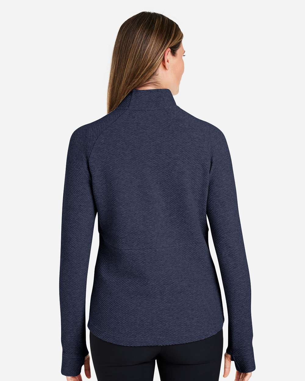 North End Women's Spirit Textured Quarter-Zip Pullover - NE725W Classic Navy Heather