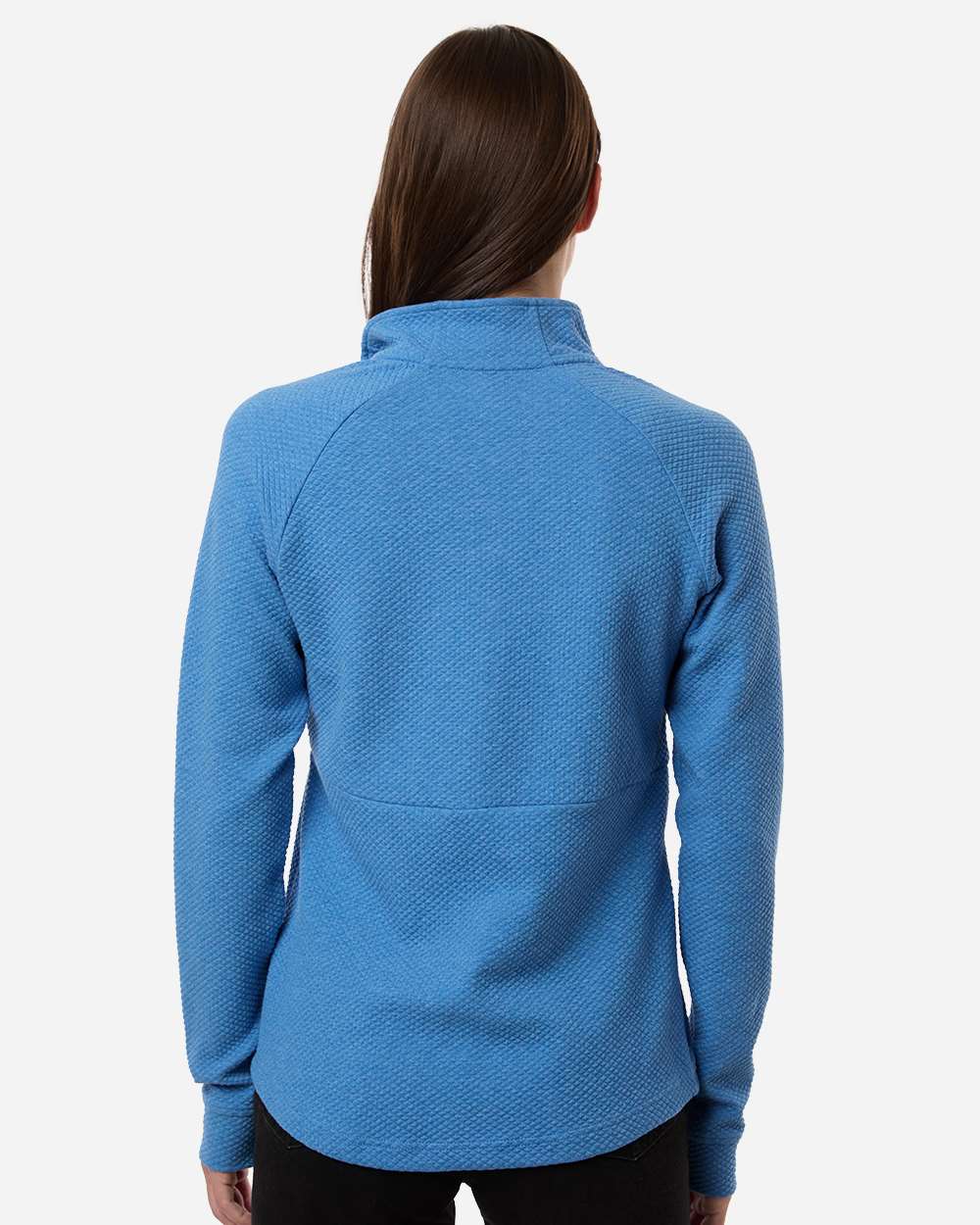 North End Women's Spirit Textured Quarter-Zip Pullover - NE725W Light Nautical Blue Heather