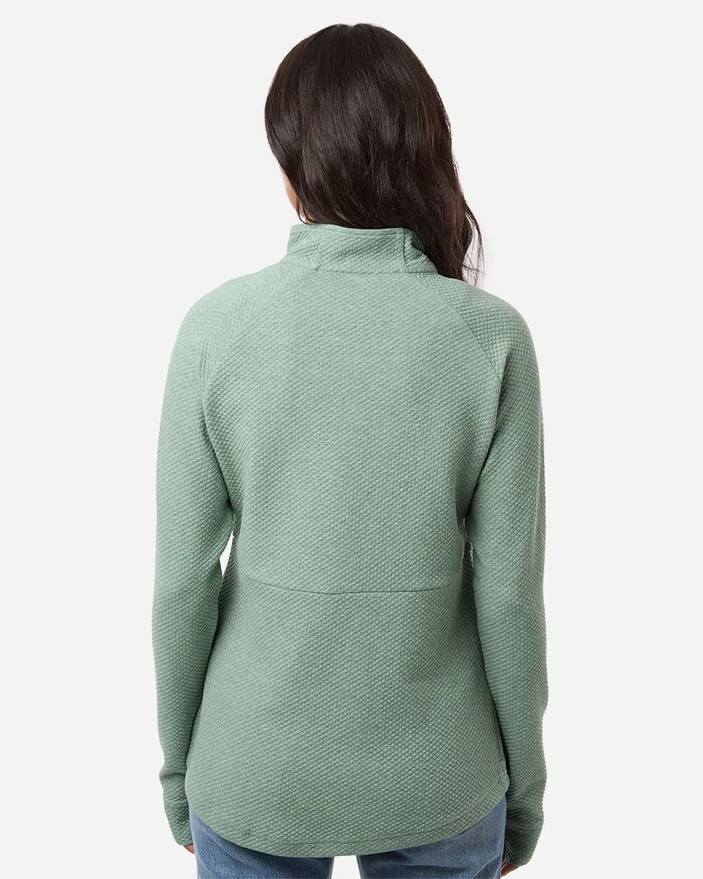 North End Women's Spirit Textured Quarter-Zip Pullover - NE725W Sage Green Heather