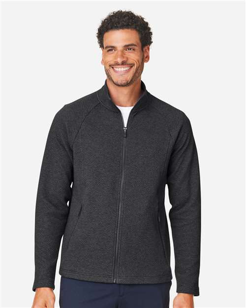 North End Men's Spirit Textured Full-Zip - NE727 Black Heather