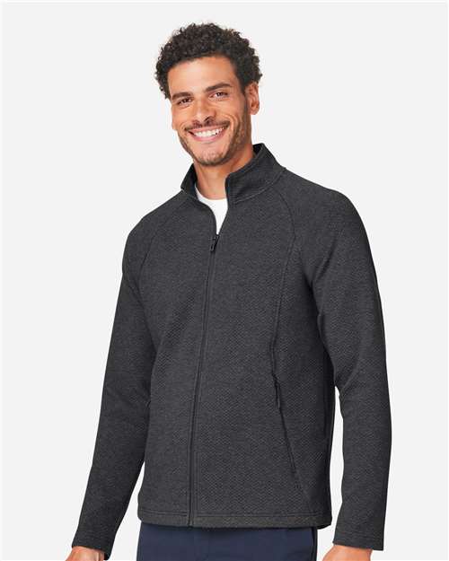 North End Men's Spirit Textured Full-Zip - NE727 Black Heather