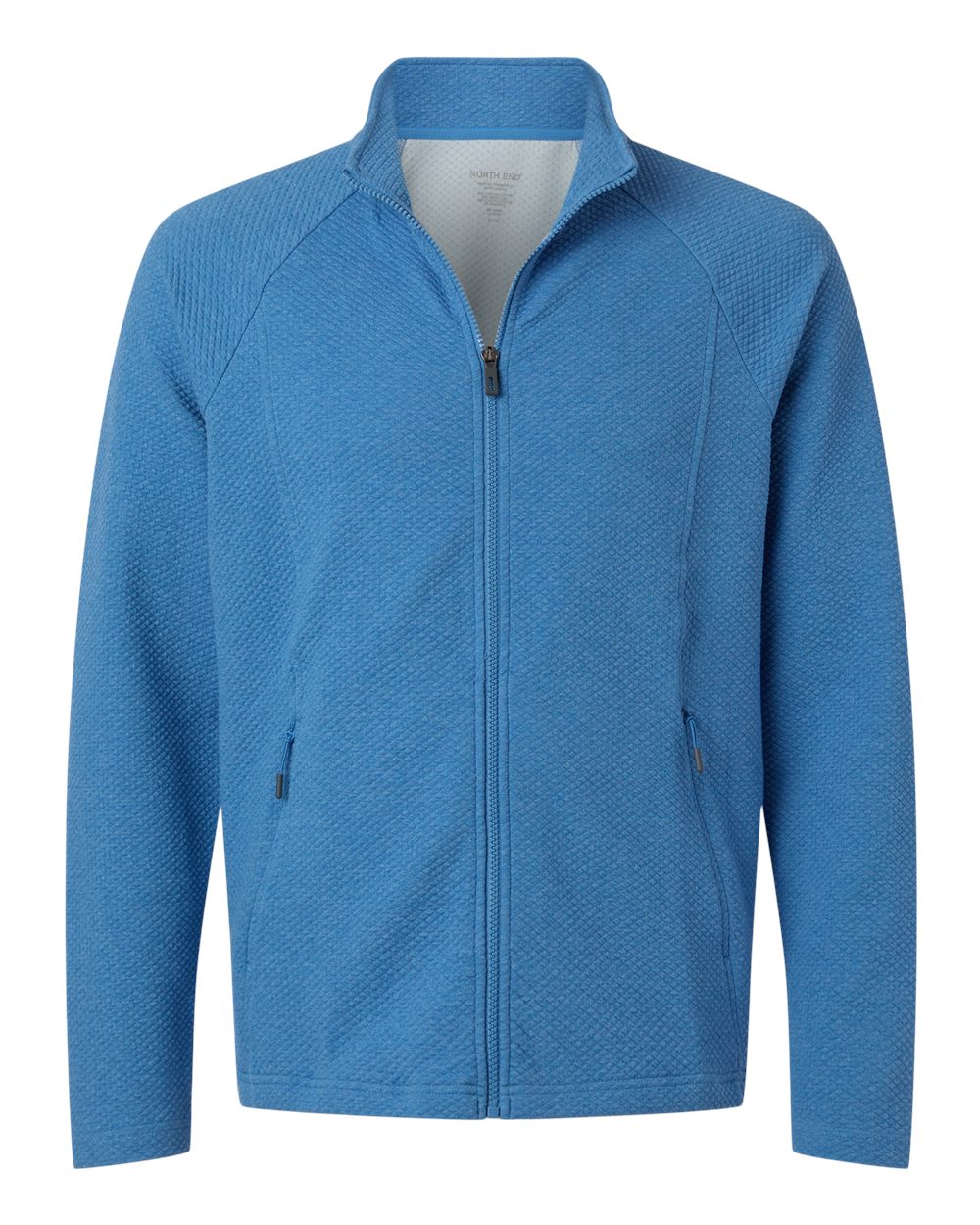 North End Men's Spirit Textured Full-Zip - NE727 Light Nautical Blue Heather