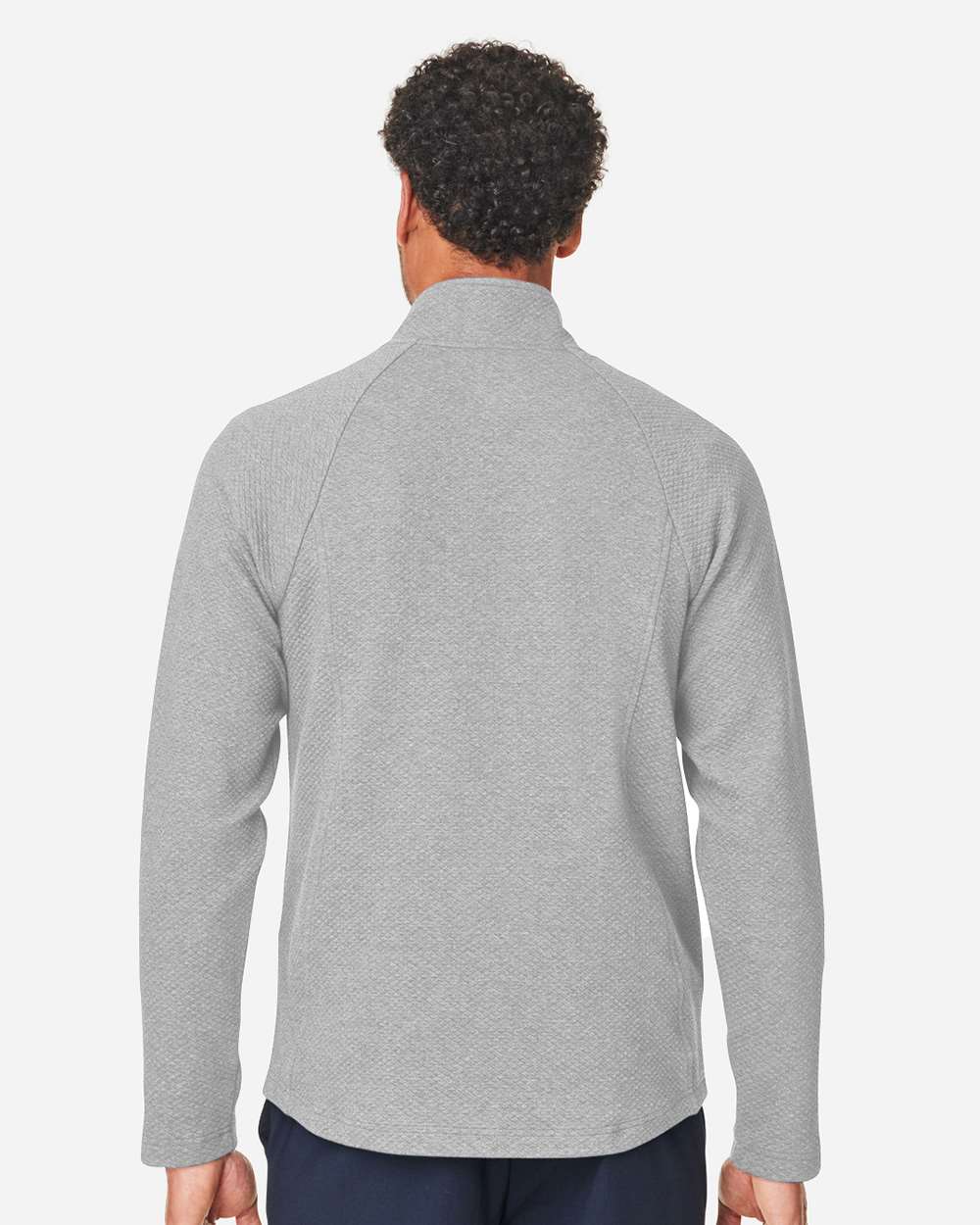 North End Men's Spirit Textured Full-Zip - NE727 Platinum Heather