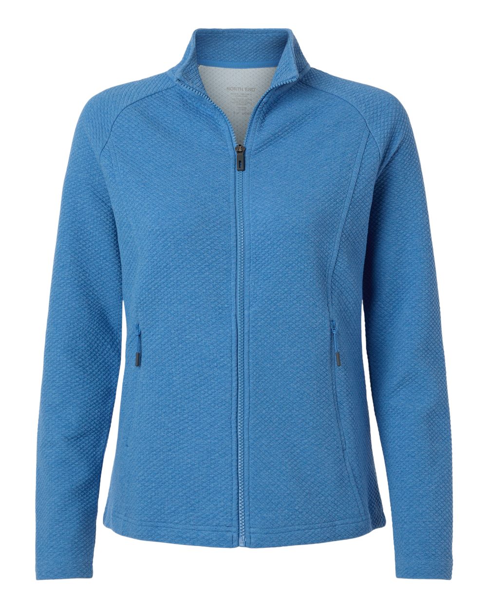 North End Women's Spirit Textured Full-Zip - NE727W Light Nautical Blue Heather