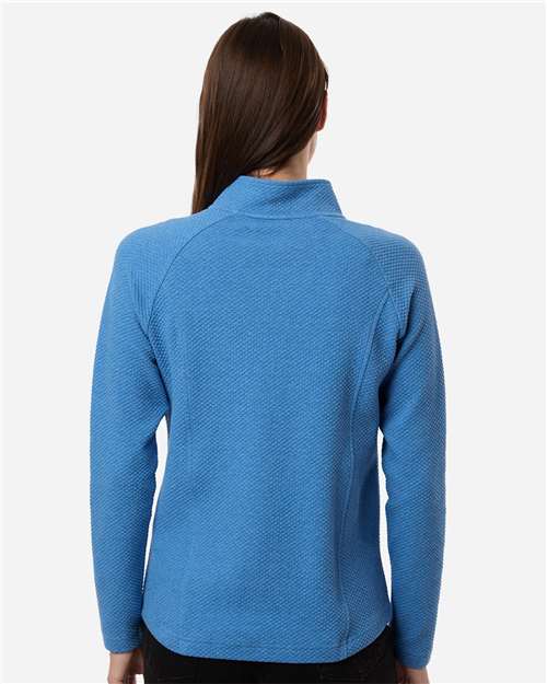 North End Women's Spirit Textured Full-Zip - NE727W Light Nautical Blue Heather