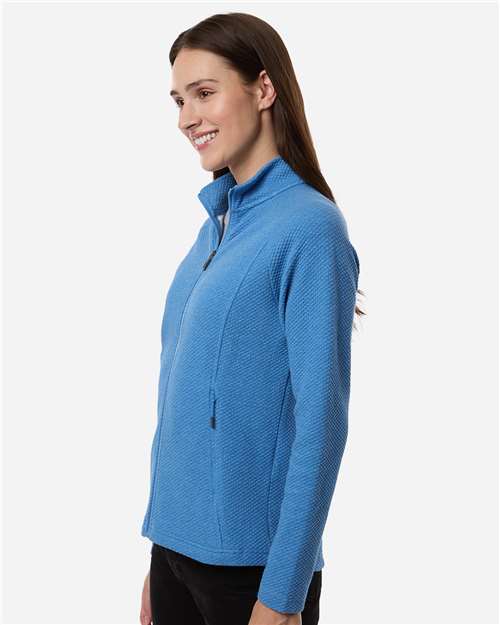 North End Women's Spirit Textured Full-Zip - NE727W Light Nautical Blue Heather