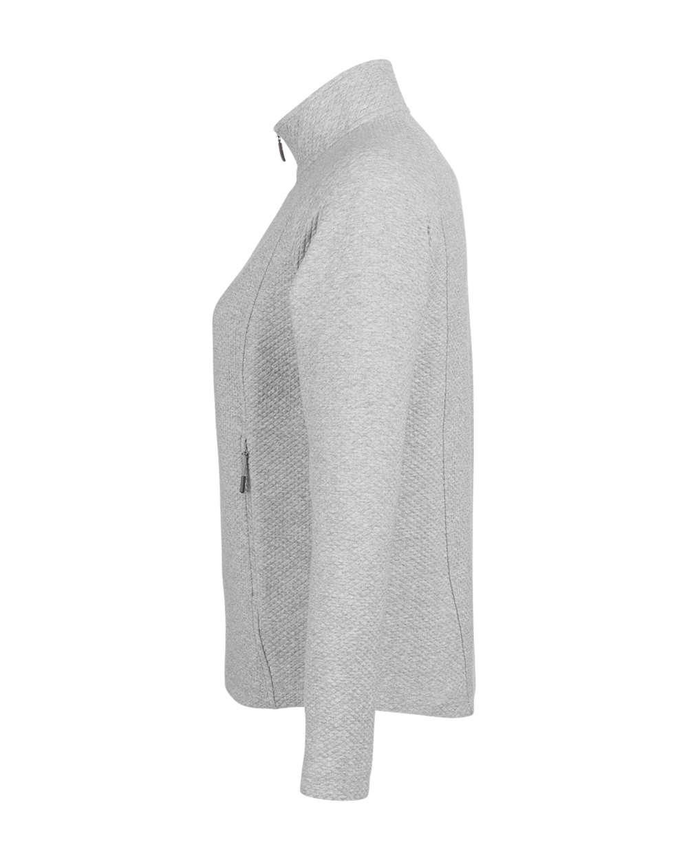 North End Women's Spirit Textured Full-Zip - NE727W Platinum Heather