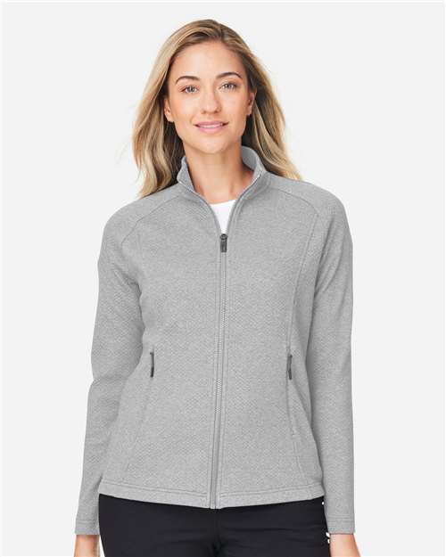 North End Women's Spirit Textured Full-Zip - NE727W Platinum Heather