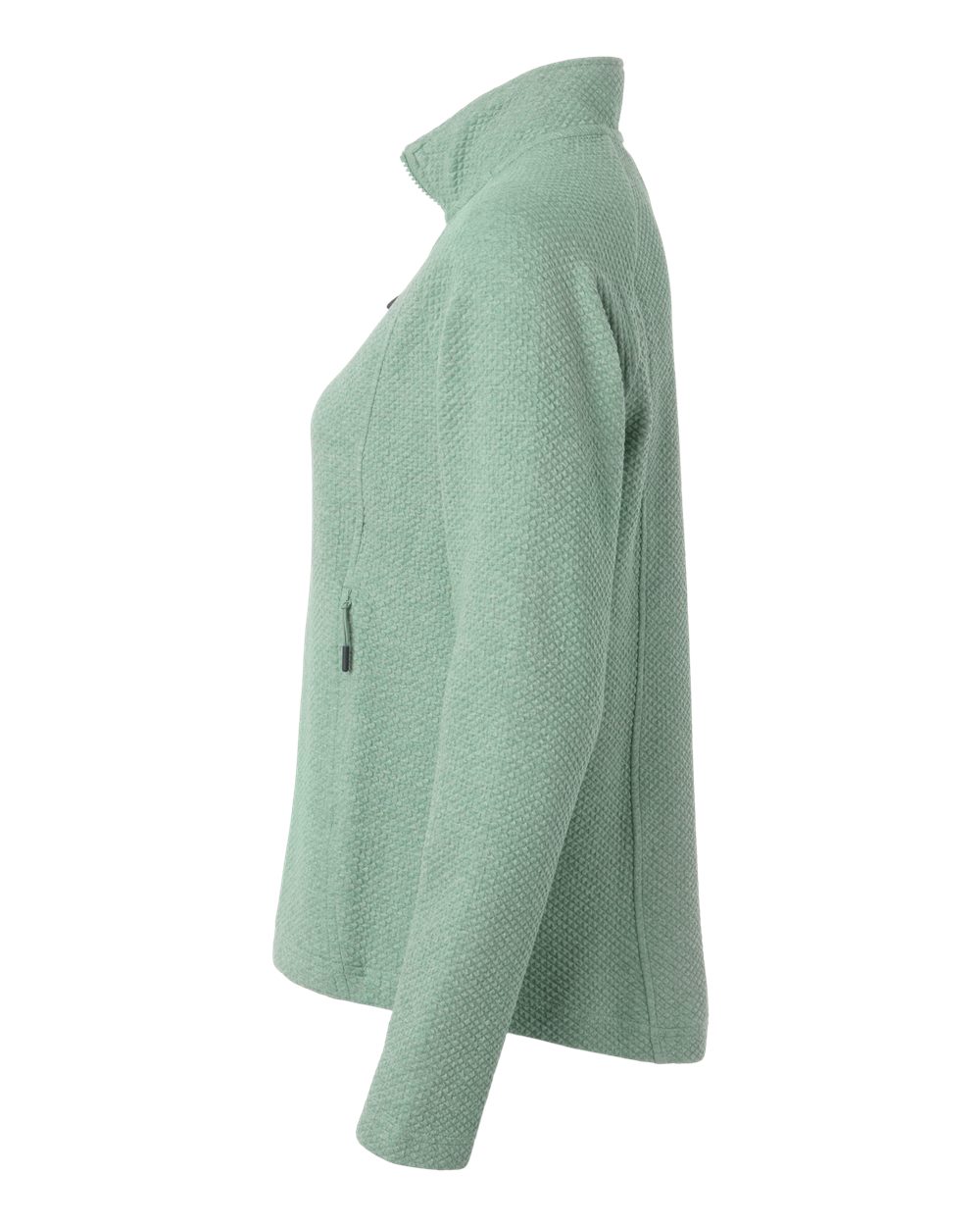 North End Women's Spirit Textured Full-Zip - NE727W Sage Green Heather