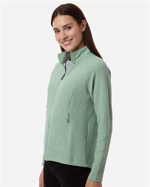 North End Women's Spirit Textured Full-Zip - NE727W Sage Green Heather
