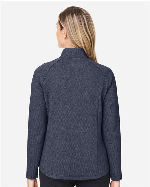 North End Women's Spirit Textured Full-Zip - NE727W Classic Navy Heather