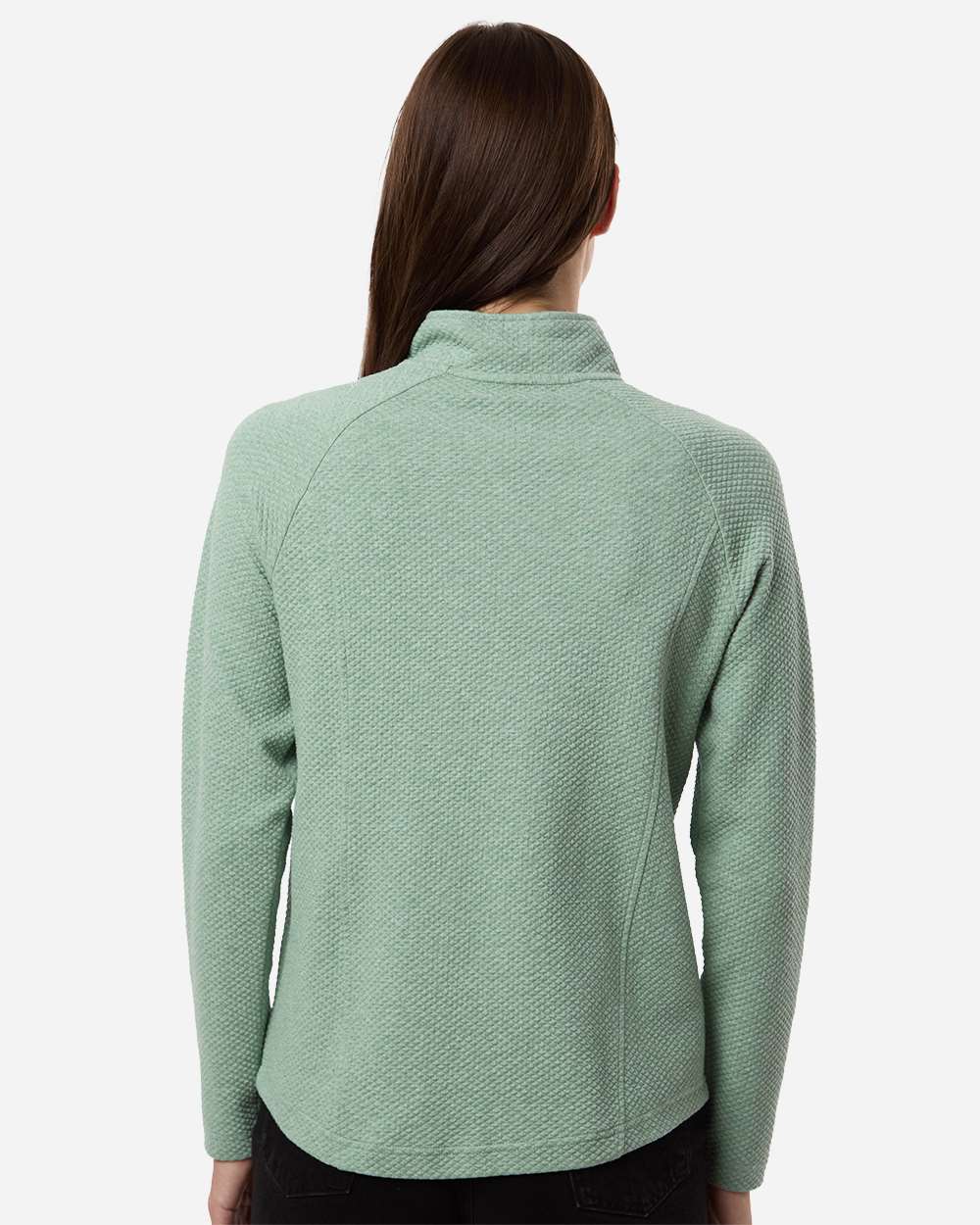 North End Women's Spirit Textured Full-Zip - NE727W Sage Green Heather