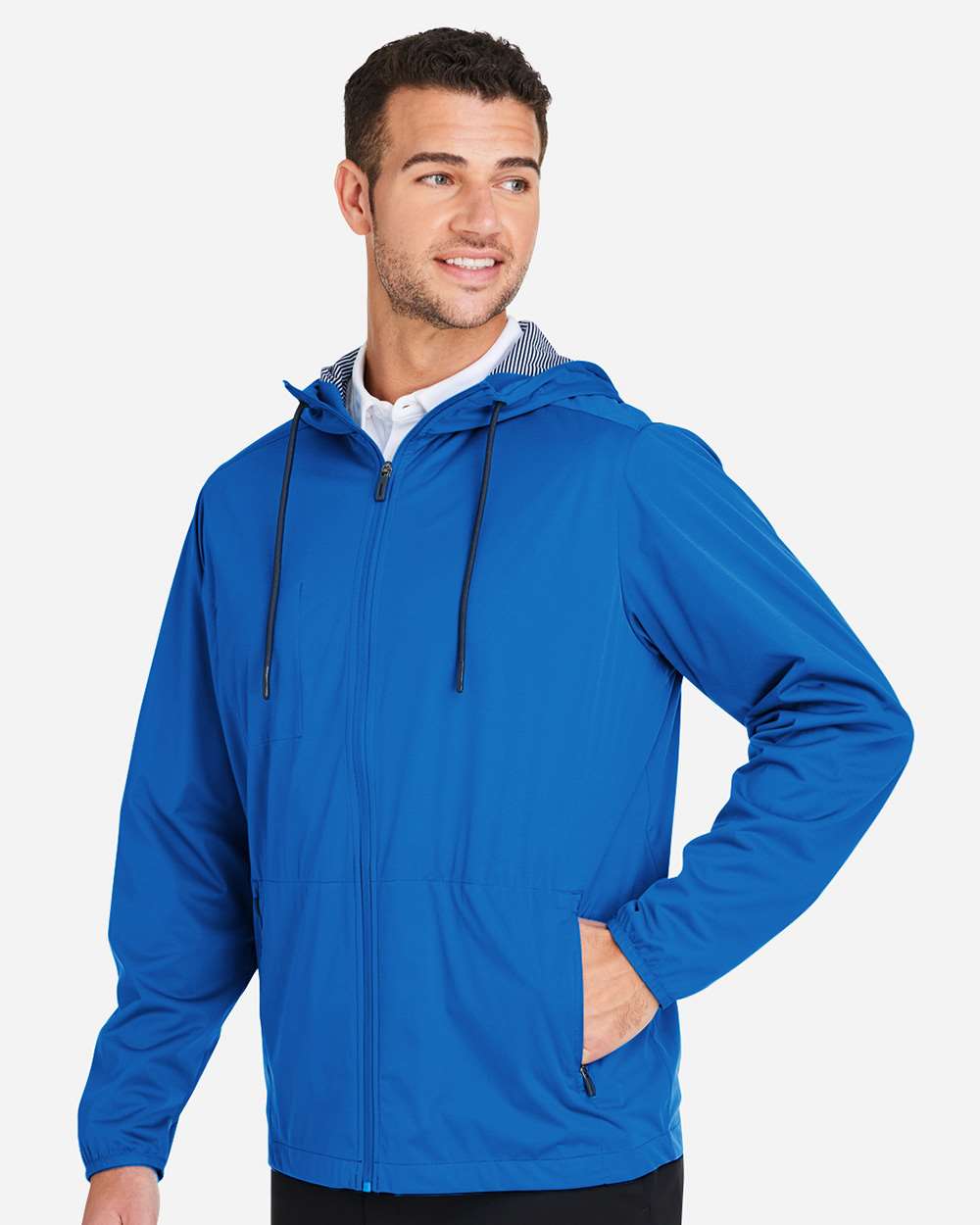 North End Men's Network Lightweight Jacket - NE75 Light Nautical Blue Heather