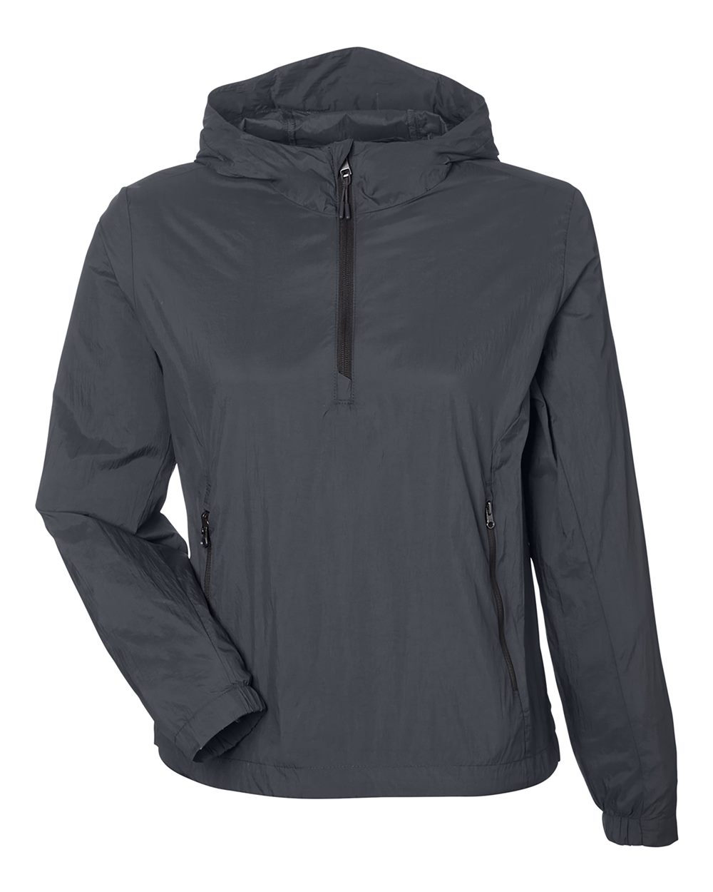 North End Women's Aura Lightweight Packable Anorak - NE810W Carbon- Black