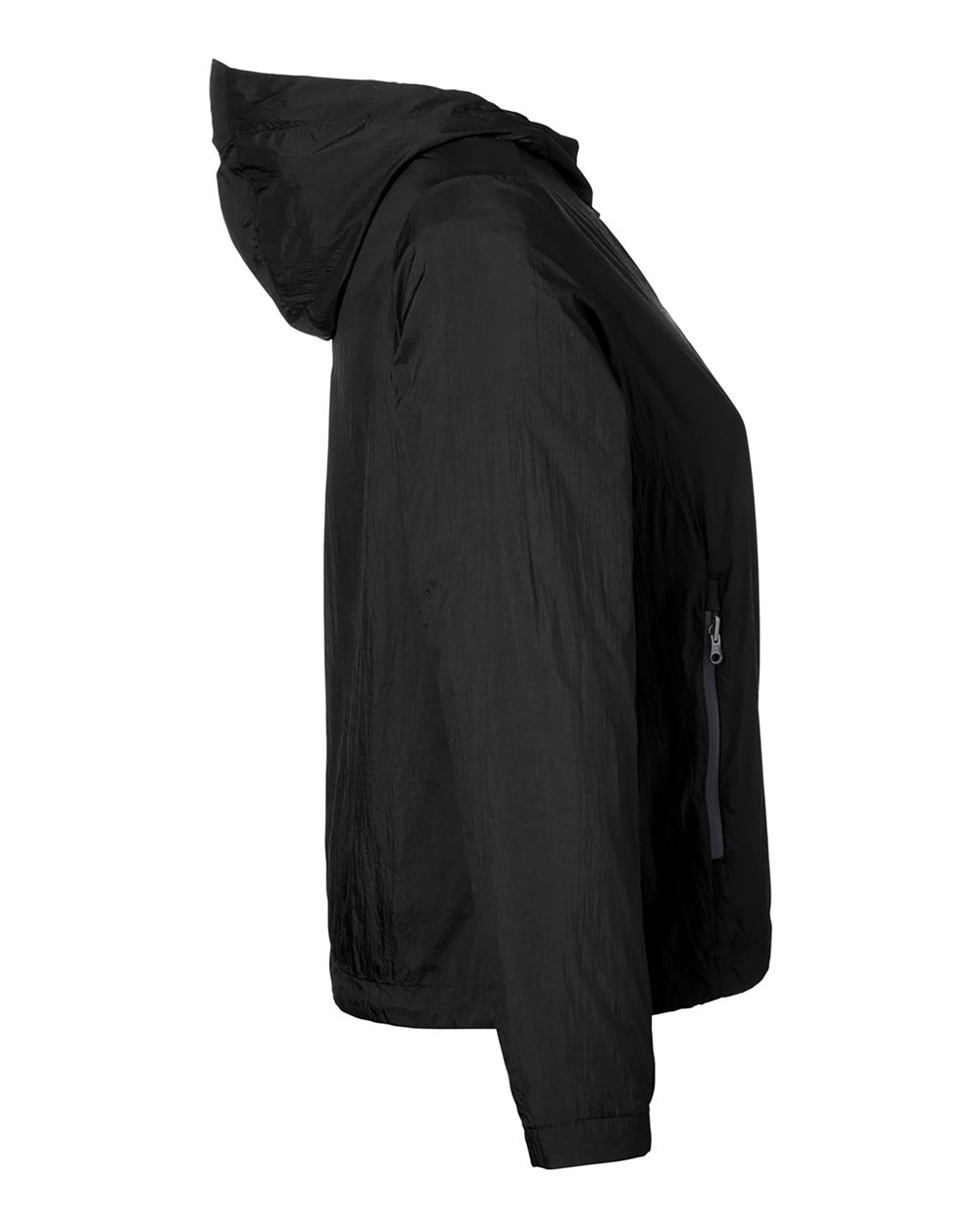 North End Women's Aura Lightweight Packable Anorak - NE810W Black- Carbon