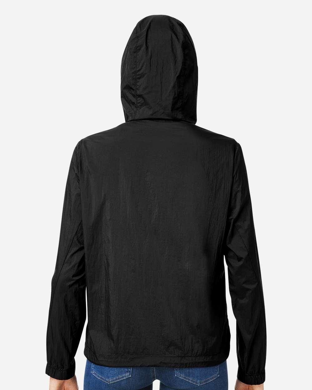 North End Women's Aura Lightweight Packable Anorak - NE810W Black- Carbon