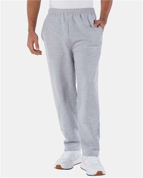 Champion Men's Powerblend® Open-Bottom Sweatpants with Pockets - P800 Light Steel