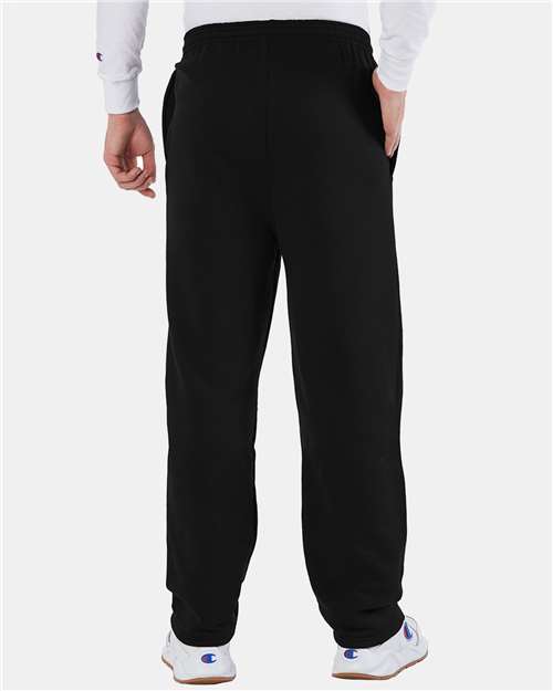 Champion Unisex Powerblend® Open-Bottom Sweatpants with Pockets - P800 Black