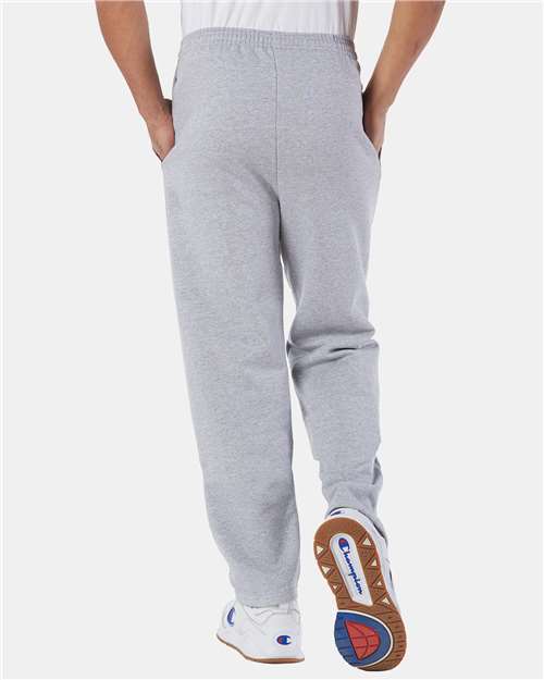 Champion Unisex Powerblend® Open-Bottom Sweatpants with Pockets - P800 Light Steel