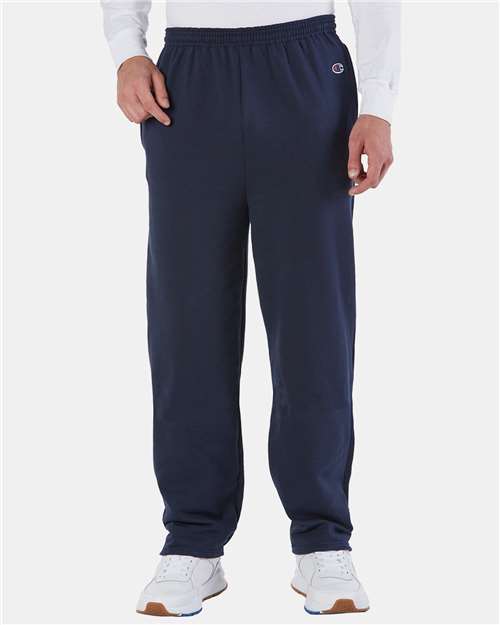 Champion Unisex Powerblend® Open-Bottom Sweatpants with Pockets - P800 Navy