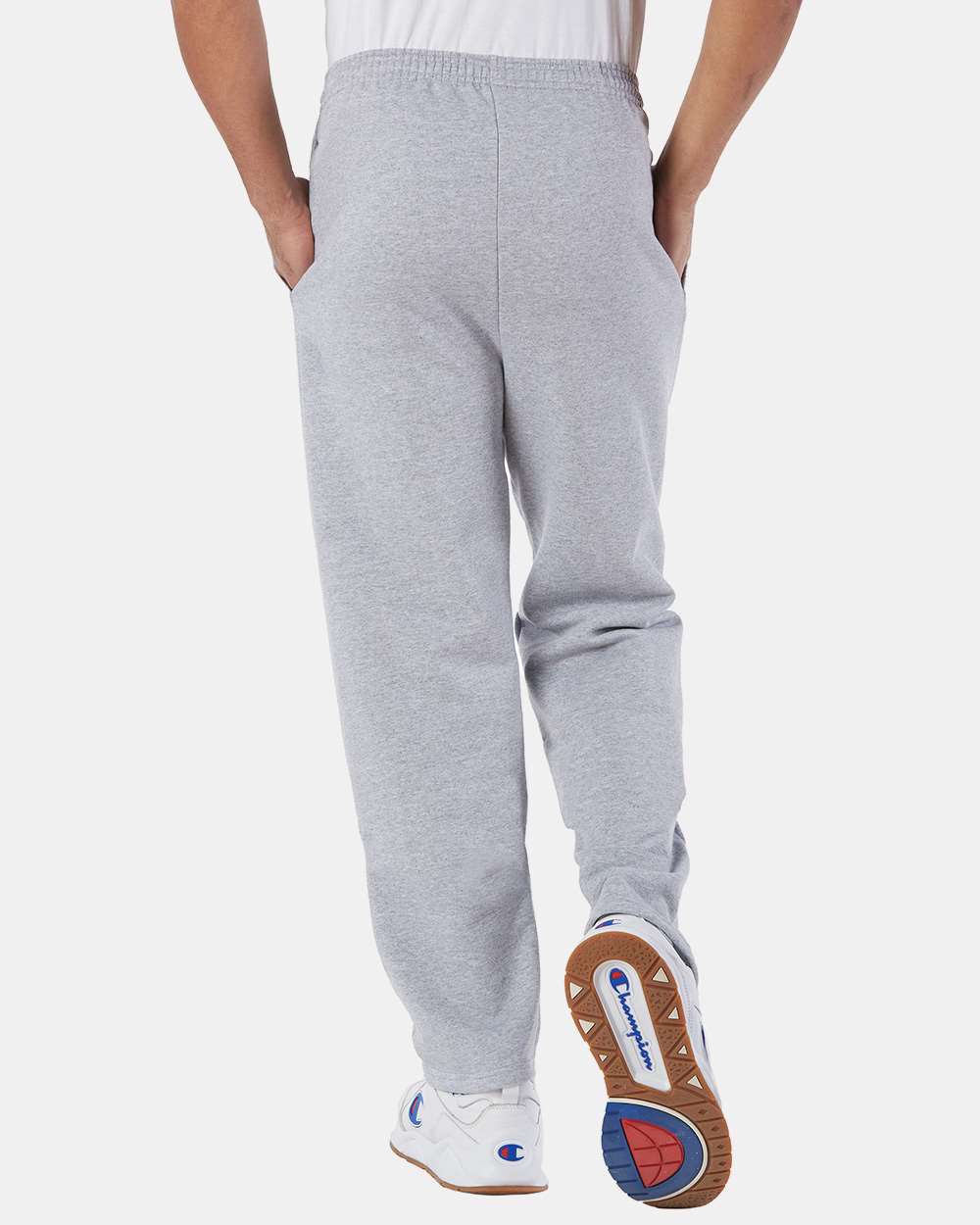 Champion Unisex Powerblend® Open-Bottom Sweatpants with Pockets - P800 Light Steel