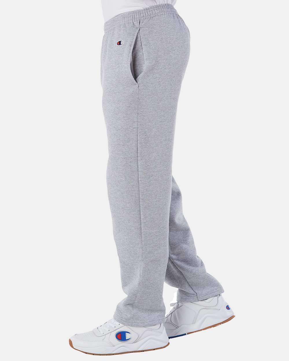 Champion Unisex Powerblend® Open-Bottom Sweatpants with Pockets - P800 Light Steel