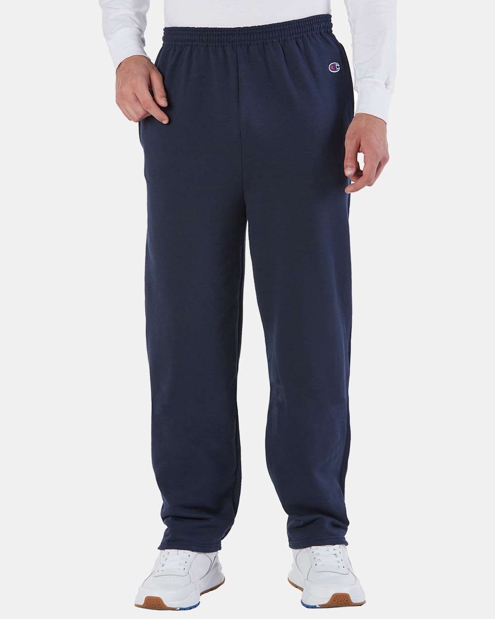Champion Unisex Powerblend® Open-Bottom Sweatpants with Pockets - P800 Navy