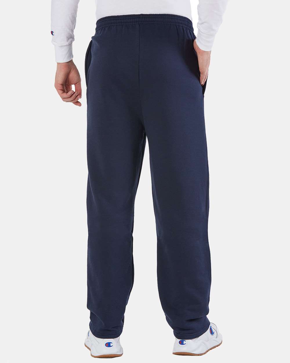Champion Unisex Powerblend® Open-Bottom Sweatpants with Pockets - P800 Navy