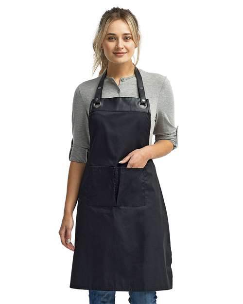 Artisan Collection by Reprime Espresso Bib Apron - RP123 Black- Black