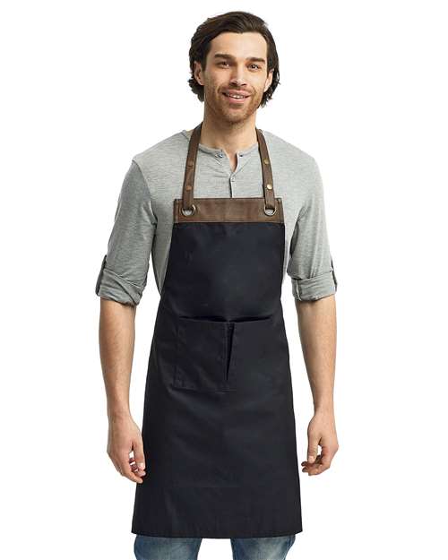 Artisan Collection by Reprime Espresso Bib Apron - RP123 Black- Brown