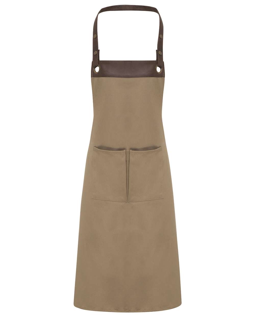 Artisan Collection by Reprime Espresso Bib Apron - RP123 Khaki- Brown